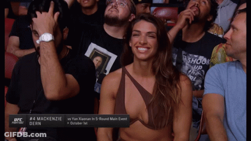 Woman In Bikini At UFC Fight GIF