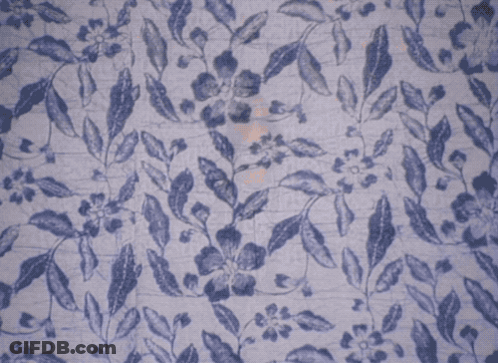 Woman In Bikini Blue White Patterned Background GIF