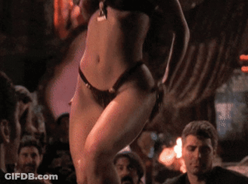 Woman In Bikini Dancing In Crowd GIF
