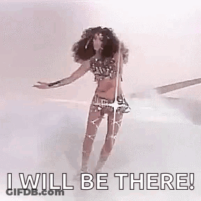 Woman In Bikini Dancing In Pool Saying I Will Be There GIF