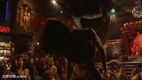 Woman In Bikini Dancing On Stage At Club GIF