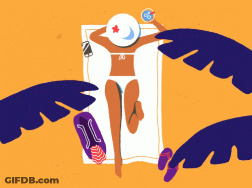 Woman In Bikini Lying On Beach Towel GIF
