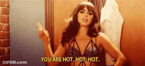 Woman In Bikini Saying You Are Hot Hot Hot GIF
