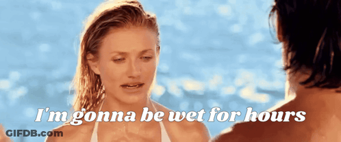Woman In Bikini Says Gonna Be Wet GIF