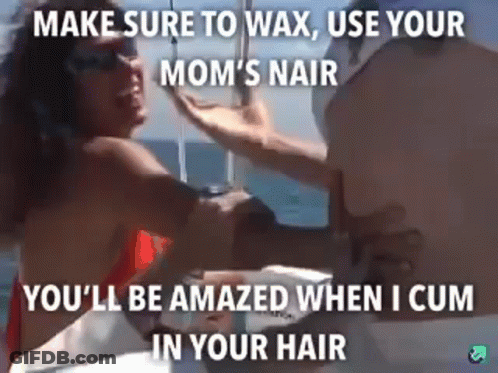 Woman In Bikini Talking To Man On Boat GIF