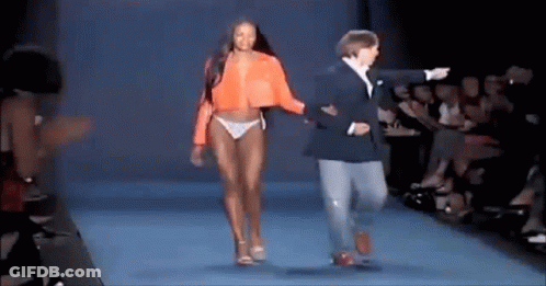 Woman In Bikini Walking Runway GIF