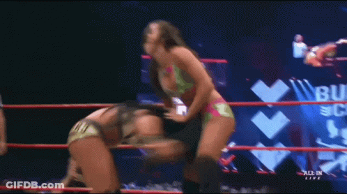 Woman In Bikini Wrestling Ring All In Bullet Club GIF