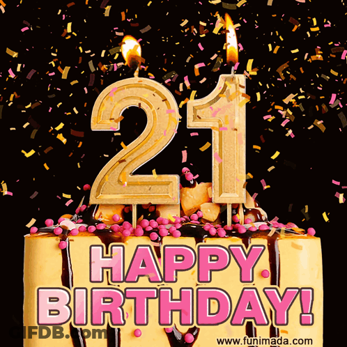 Woman In Birthday Girl Shirt With Birthday Cake GIF