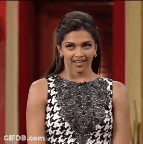 Woman In Black And White Dress Funny Face GIF