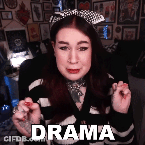 Woman In Black And White Striped Sweater With Drama GIF