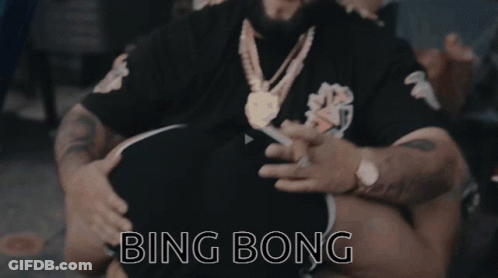 Woman In Black Bikini With Bing Bong Text GIF