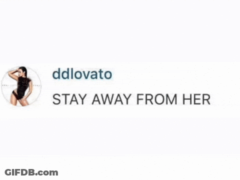 Woman In Black Bodysuit Saying Stay Away From Her GIF