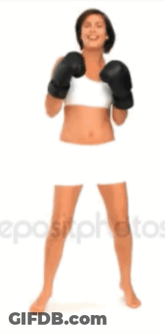 Woman In Black Boxing Gloves GIF