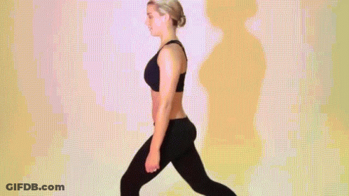 Woman In Black Bra And Leggings Walking GIF