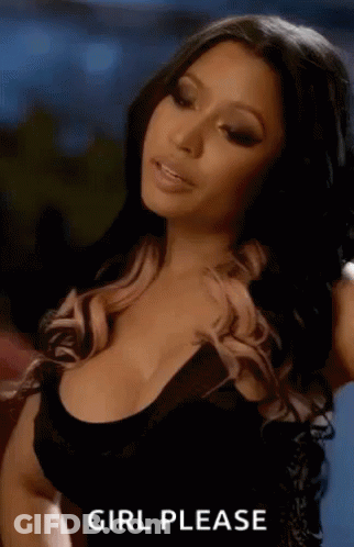 Woman In Black Bra Saying Girl Please GIF