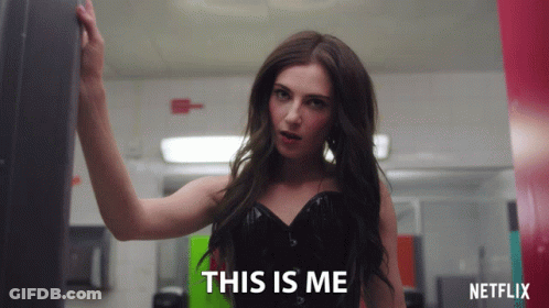Woman In Black Corset Says This Is Me Netflix Ad GIF