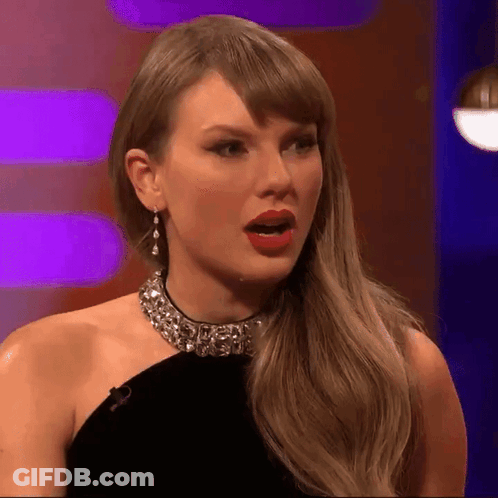 Woman In Black Dress And Choker Surprised GIF