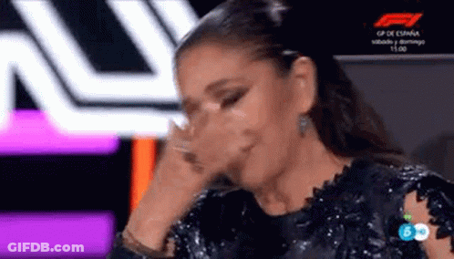 Woman In Black Dress Covering Face And Crying GIF