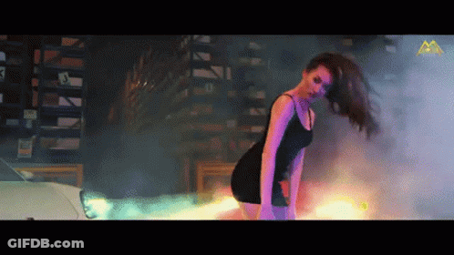 Woman In Black Dress Dancing GIF