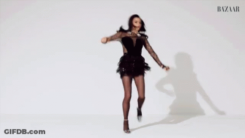 Woman In Black Dress Dancing GIF
