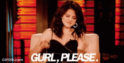 Woman In Black Dress In Front Of Gurl Please Sign GIF