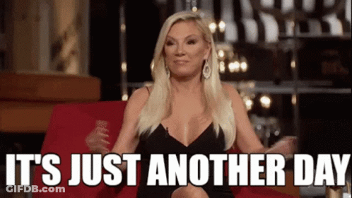 Woman In Black Dress On Red Chair It's Just Another Day GIF