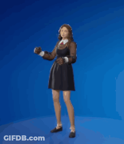 Woman In Black Dress Playing Trombone GIF