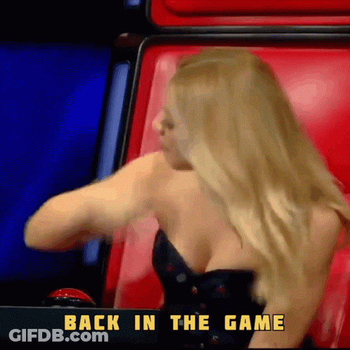 Woman In Black Dress Red Chair Back In The Game GIF