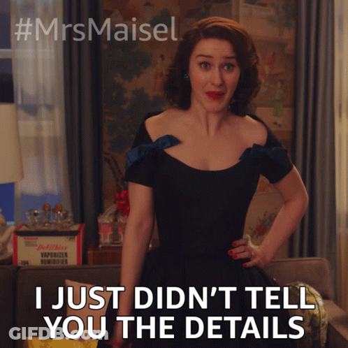 Woman In Black Dress Saying I Didn't Tell Details GIF