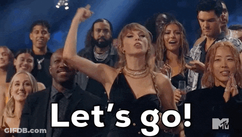 Woman In Black Dress Saying Lets Go GIF