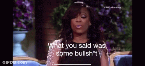 Woman In Black Dress Saying What You Said Was Some Bullsh*t GIF
