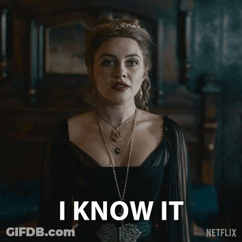 Woman In Black Dress Says I Know It GIF
