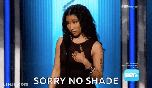 Woman In Black Dress Sorry No Shade GIF
