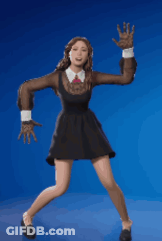Woman In Black Dress Standing On One Leg GIF