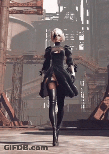Woman In Black Dress Walking In Video Game GIF