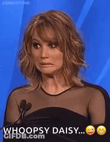 Woman In Black Dress Whoopsy Daisy Funny Face GIF