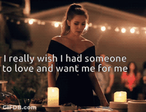 Woman In Black Dress With Candles Saying I Really Wish GIF