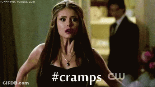 Woman In Black Dress With #Cramps GIF