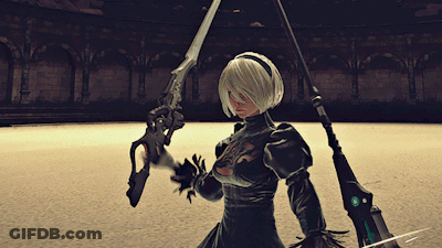 Woman In Black Dress With Sword GIF