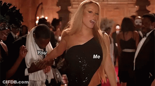 Woman In Black Dress With You And Me On Shoulder GIF