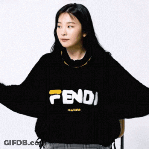 Woman In Black Fendi Sweater GIF