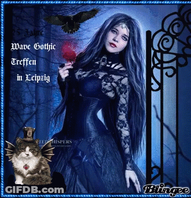 Woman In Black Gothic Dress 25 Jahre Wave Gothic Treffen In Leipzig GIF
