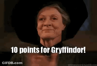 Woman In Black Hat Applauding 10 Points For Gryffindor GIF