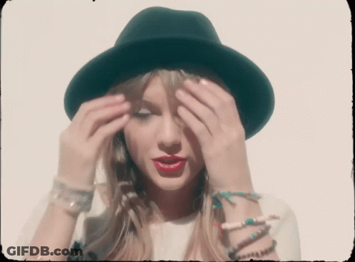 Woman In Black Hat Covering Eyes GIF