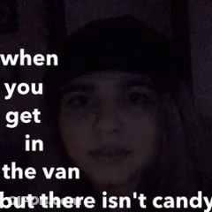 Woman In Black Hat In Dark Room Saying When You Get In The Van GIF