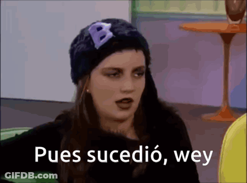Woman In Black Hat Saying Pues Sucedion Wey GIF