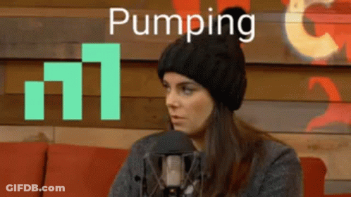 Woman In Black Hat Sitting At Microphone Saying Pumping GIF