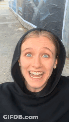 Woman In Black Hoodie Making Face GIF