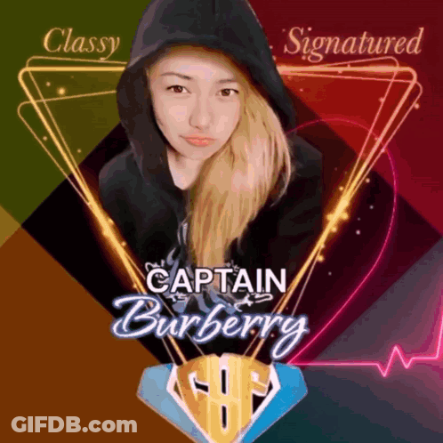 Woman In Black Hoodie With Captain Burberry GIF