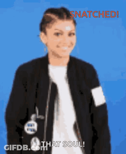 Woman In Black Jacket And White Shirt Smiling GIF